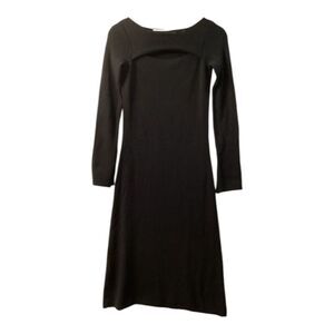 Equipment Femme Black Cut-Out Knitted Midi Dress Size XS